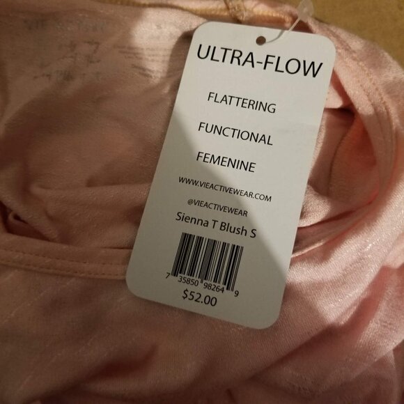 NWT Vie Active Short Sleeve Cut Out Back Top Small - Picture 5 of 5